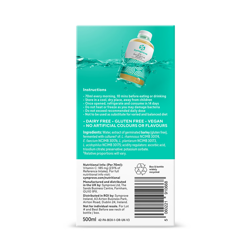 Symprove live bacteria original flavour supplement 500ml, UK version