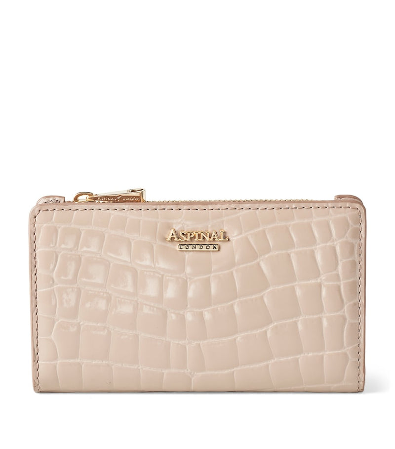 Aspinal London Mayfair purse croc-embossed patent leather (British brand)