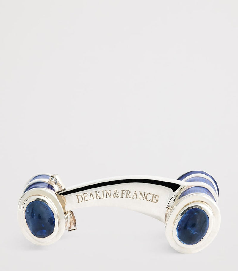 Deakin & Francis cobalt enamel and sapphire cufflinks, UK version