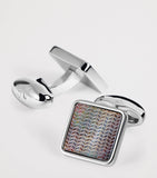Babette Wasserman mother-of-pearl herringbone cufflinks, UK version