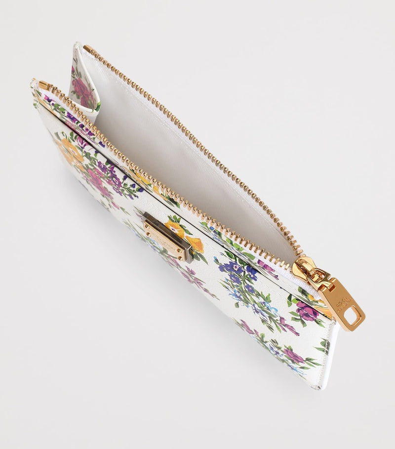 Dolce&Gabbana calfskin floral print card holder, imported from the UK