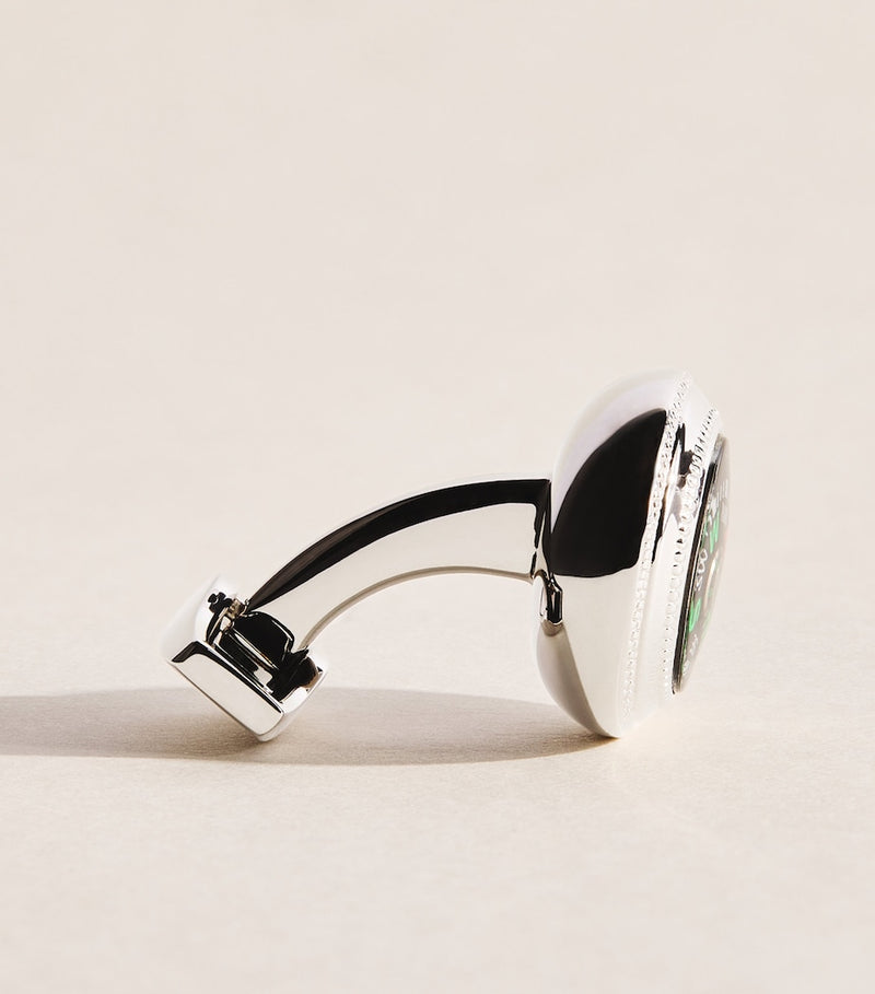 Tateossian palladium-plated compass cufflinks (British brand)