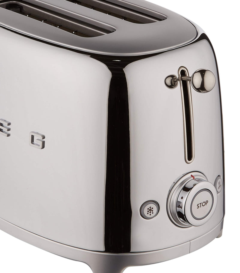 Smeg 2-slice toaster appliance with extra wide slots and crumb tray (British brand)