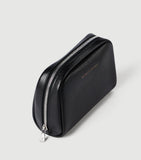 Brunello Cucinelli leather beauty case with gold-tone logo, imported from the UK