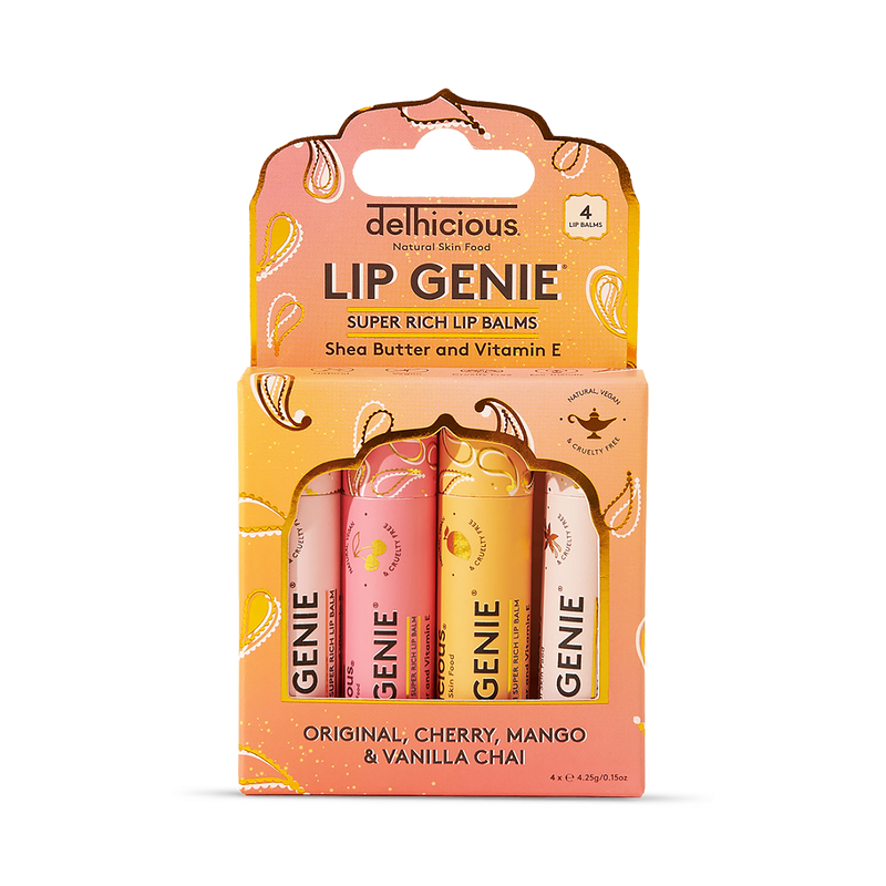 Delhicious Lip Genie 4 Pack lip balm, UK version