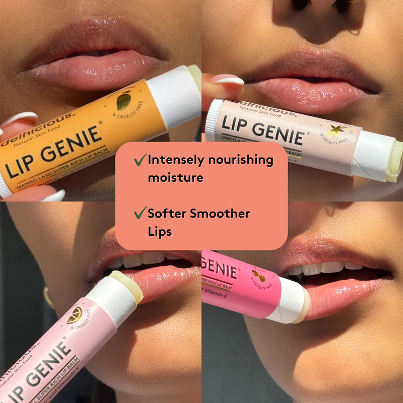 Delhicious Lip Genie 4 Pack lip balm, UK version