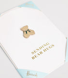 Harrods Birthday Bear pin and card set, UK version