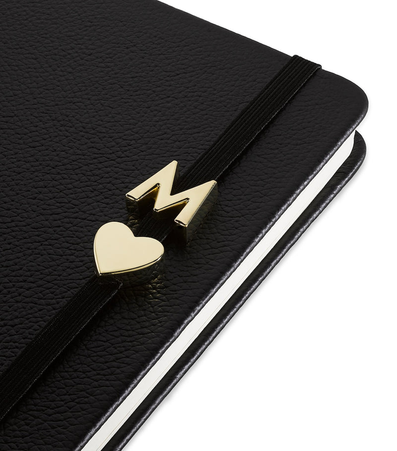 Moleskine gold-plated letter B notebook charm, imported from the UK