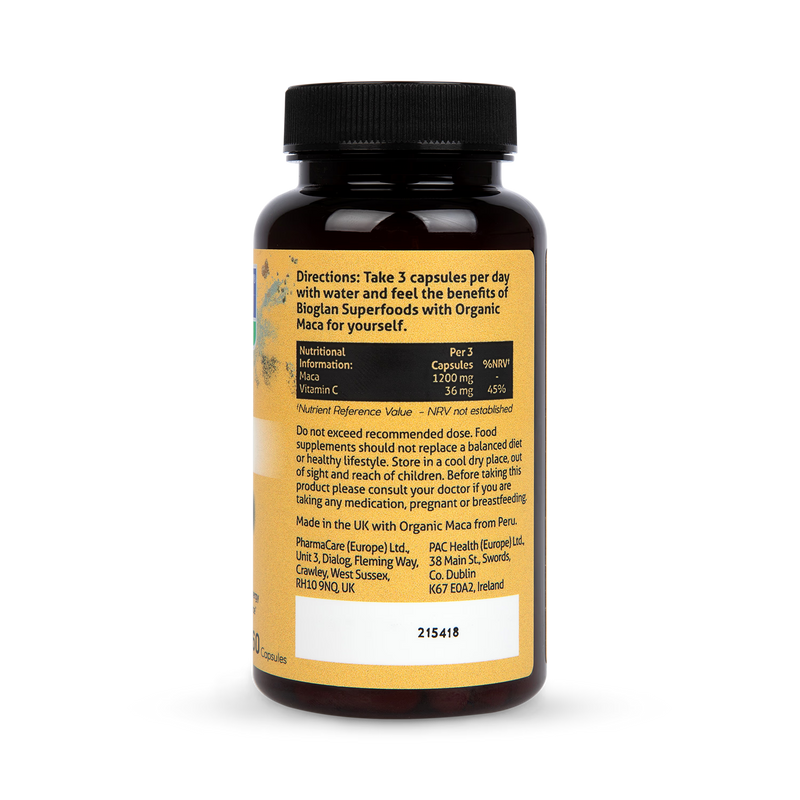 Bioglan Organic Maca Capsules 60 - British product
