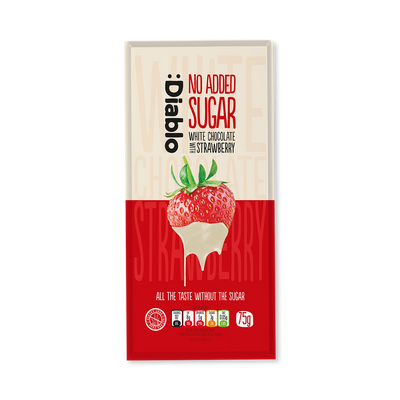 Holland & Barrett Diablo No Added Sugar White Chocolate Bar Strawberry 75g- Buy online at McGrocer