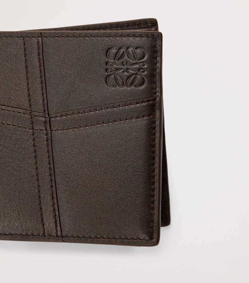 LOEWE calfskin bifold wallet with denim detailing - British product