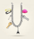 Balenciaga Souvenirs keyring with eclectic charms (British brand)