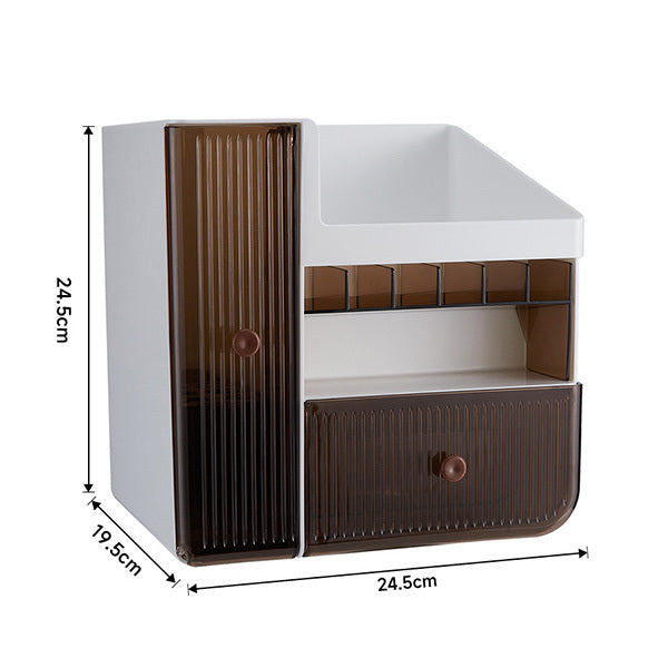Livingandhome makeup organizer white 2 drawer 24.5cm, UK version