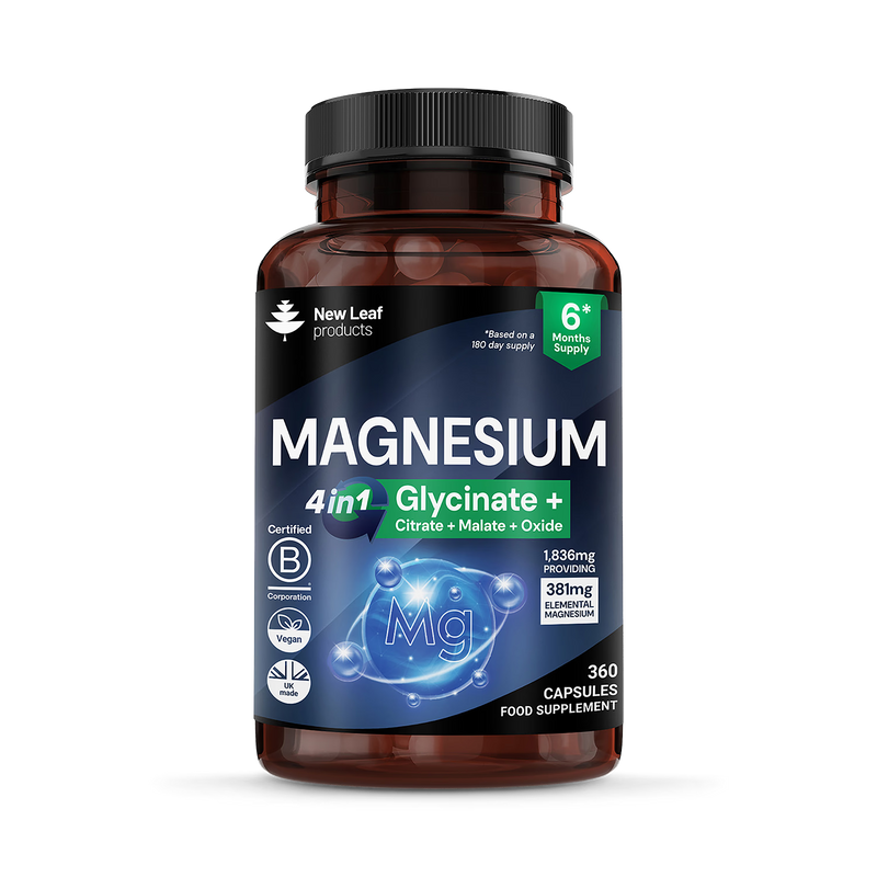 New Leaf Products magnesium complex 4in1 360 capsules (British brand)