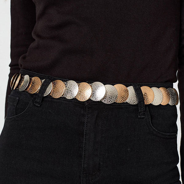 Izabel London two tone coin detail belt (British brand)