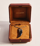 Jacques Marie Mage sterling silver wolf pendant with Tiger's Eye, imported from the UK