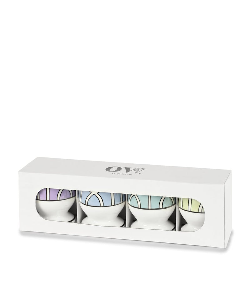 O.W.London Loop egg cups bone china pastel set of 4 (British brand)