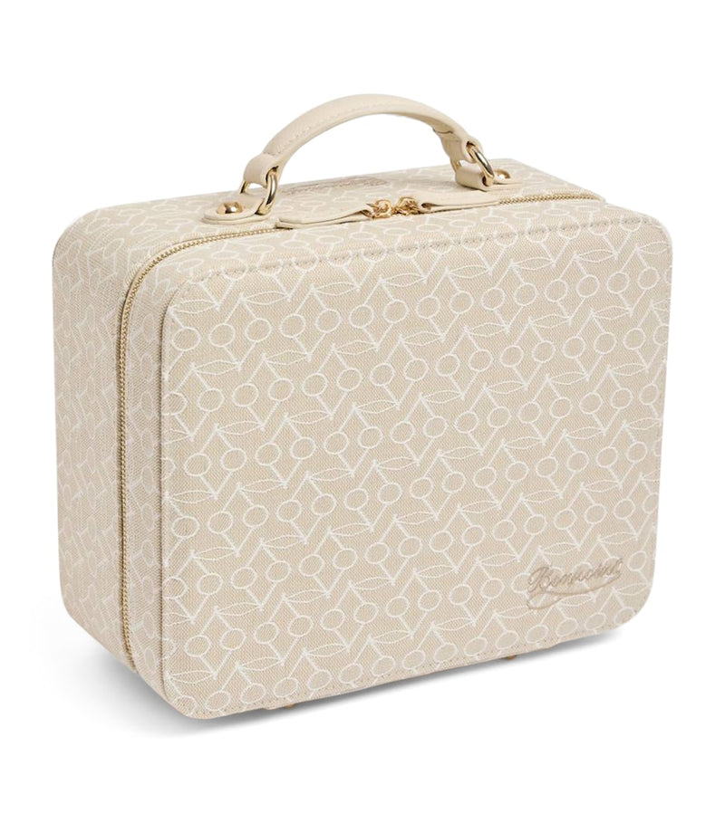 Bonpoint mini cotton Dalvia suitcase with cherry monogram (British brand)