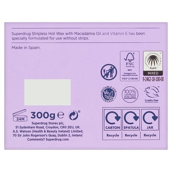 Superdrug Hot Wax Tub 300g GOODS Superdrug