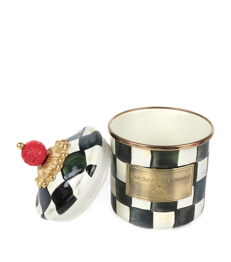 MacKenzie-Childs Courtly Check canister 17cm, imported from the UK