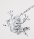 LOEWE rope frog necklace silver-tone braided brass, imported from the UK