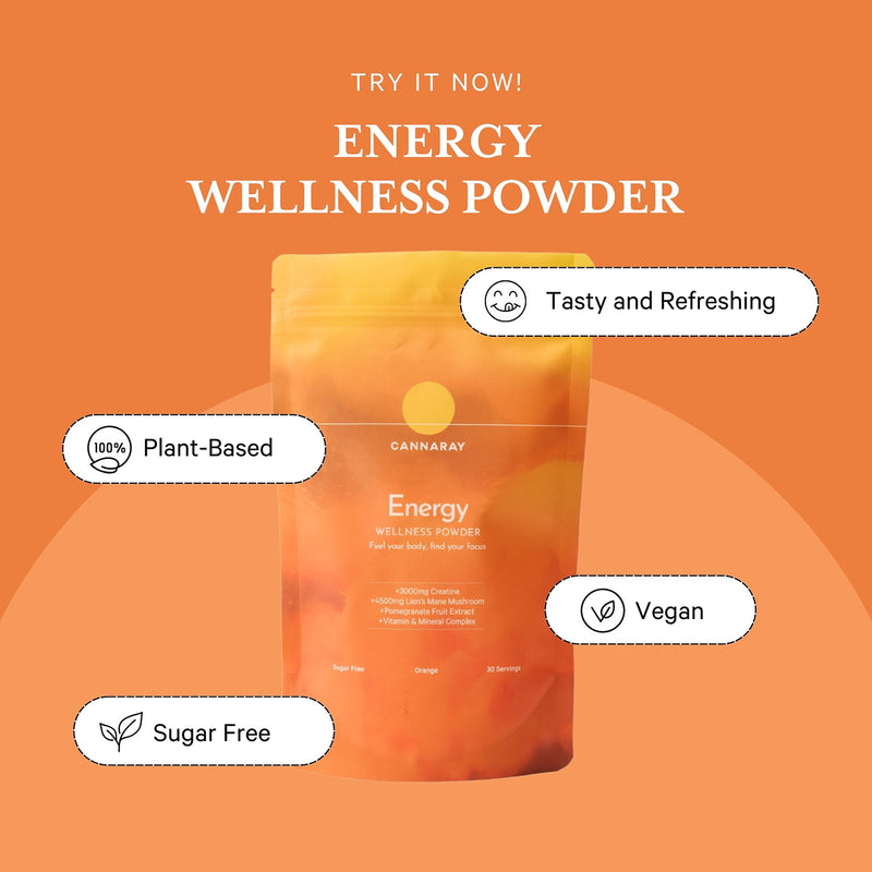 Cannaray Energy Wellness Powder Orange 150g - British product