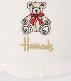 Harrods ruffled embroidered Henry Bear bib, imported from the UK
