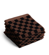 Harrods BAINA Organic Cotton Check Quill Face Cloths Set of 4 30cm x 30cm- Buy online at McGrocer