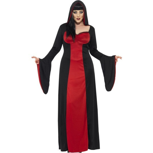 Smiffys Dark Temptress costume red dress and hood, UK version