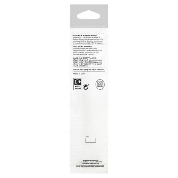 Superdrug dual ended powder buffing brush (British brand)