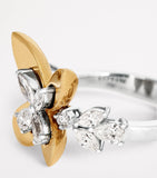 Yeprem yellow gold and diamond butterfly ring (British brand)