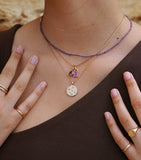 Astrid & Miyu gold plated February birthstone charm - British product