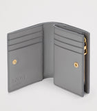 Leather Bifold Wallet with Suede Panels and Gold-Tone Hardware