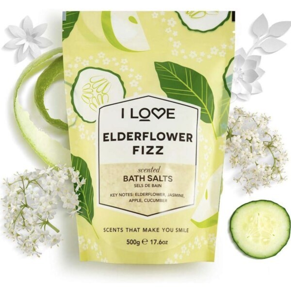 I Love Elderflower Fizz Bath Salts 500g, UK version