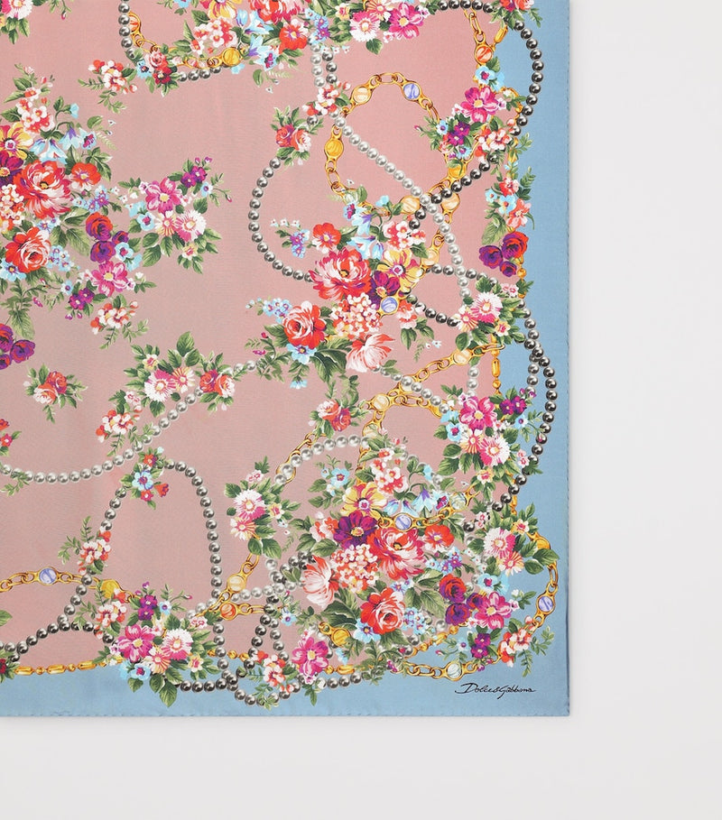 Dolce&Gabbana silk floral foulard 90cm - British product