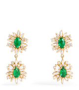 Harrods Suzanne Kalan Yellow Gold, Diamond and Emerald One of a Kind Drop Earrings- Buy online at McGrocer