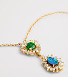 Suzanne Kalan yellow gold diamond emerald opal necklace - British product
