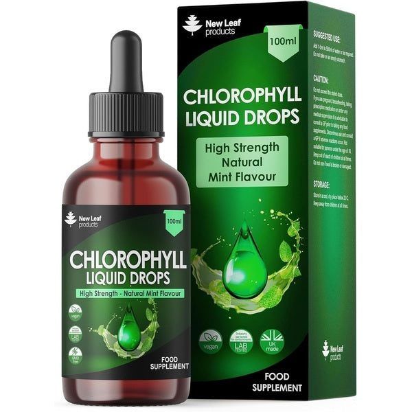 New Leaf liquid chlorophyll 100mg 100ml, imported from the UK