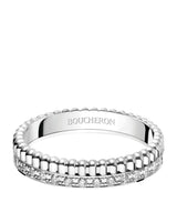 Harrods Boucheron Quatre Radiant Wedding Band in White Gold and Diamond- Buy online at McGrocer