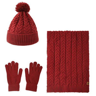 Superdrug Livingandhome Winter Knitted Hat Scarf Gloves Set Red- Buy online at McGrocer
