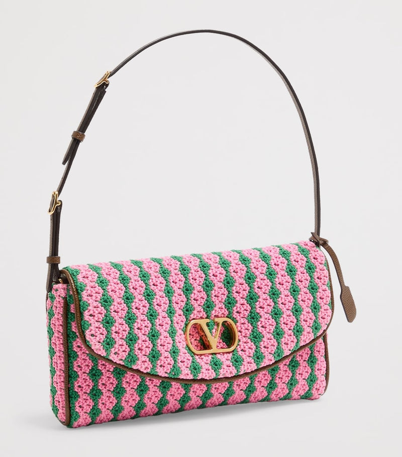 Valentino Garavani small crochet DeVain shoulder bag, UK version