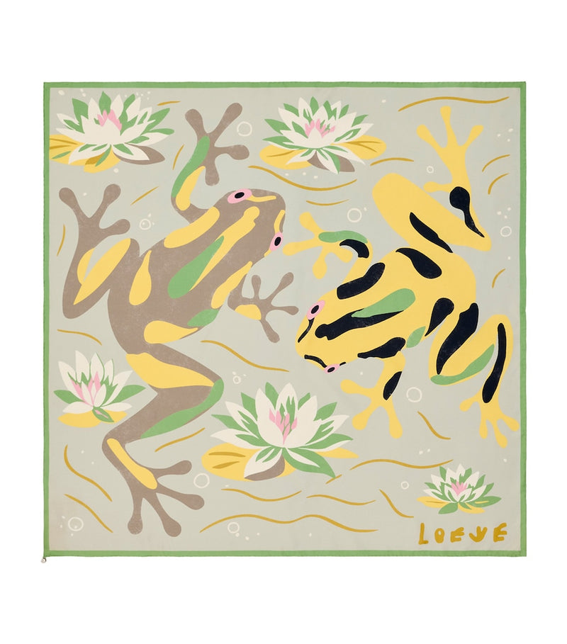 LOEWE silk frog print scarf 90x90cm, UK version
