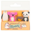 Novelty eraser set double face pack of 4 - British product