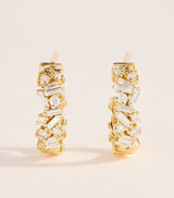 Harrods Suzanne Kalan Yellow Gold and Diamond Classic Fireworks Hoop Earrings- Buy online at McGrocer