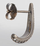 Eva Fehren blackened white gold and diamond claw stud earrings, imported from the UK
