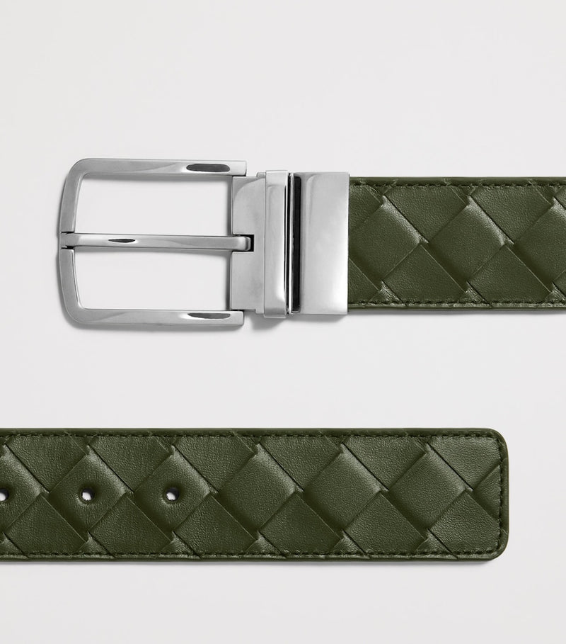 Bottega Veneta reversible belt Intrecciato weave calfskin leather - British product