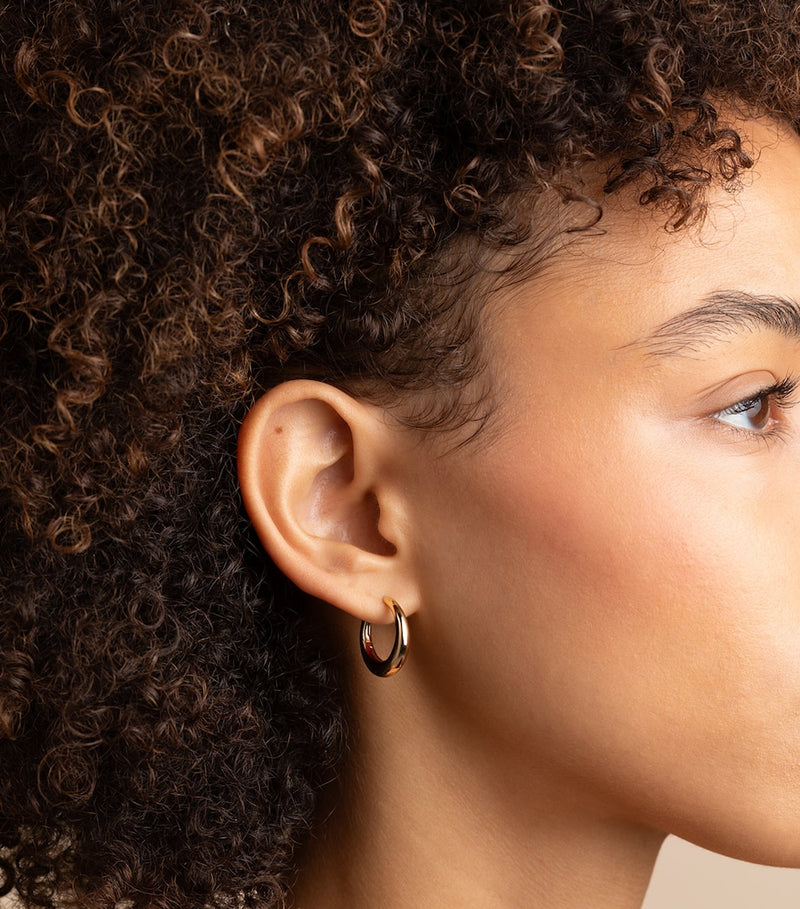 Astrid & Miyu gold-plated dome hoop earrings medium, UK version