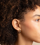Astrid & Miyu gold-plated dome hoop earrings medium, UK version