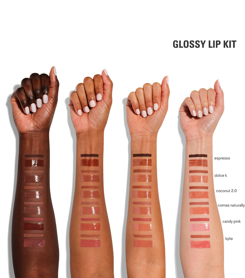 Kylie Cosmetics Glossy Lip Kit with lip liner, UK version