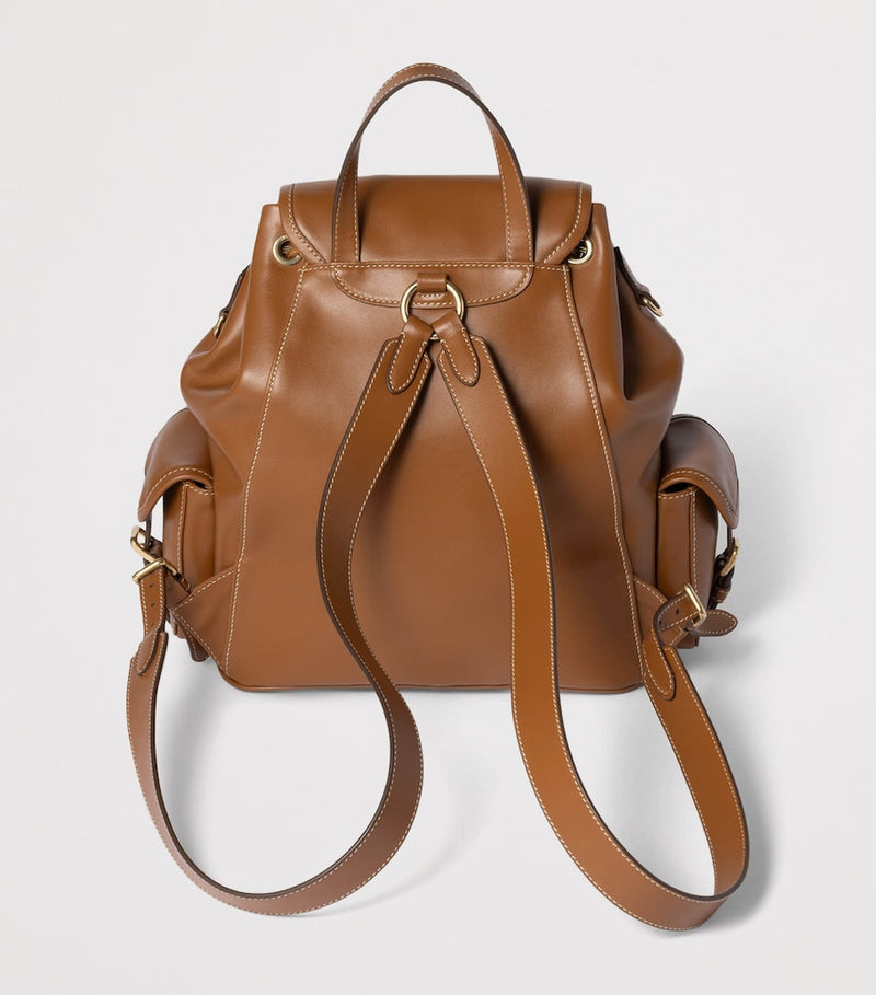 Miu Miu leather backpack, multi-pocket design, imported from the UK